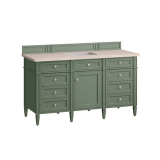 60 Inch Brittany Freestanding Vanity in Smokey Celadon / Eternal Marfil Top