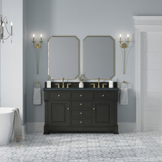 60 Inch Brookfield Freestanding Vanity in Black Onyx / Charcoal Soapstone Top