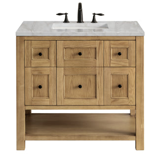 36 Inch Breckenridge Freestanding Vanity in Light Natural Oak / Victorian Silver Top