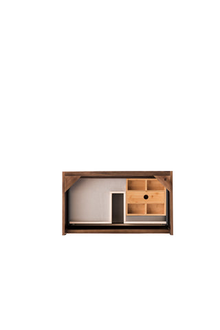 31.5 Inch Mantova Floating Vanity in Mid-Century Walnut / Glossy White Top