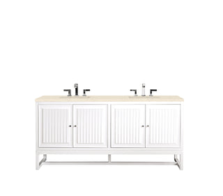 72 Inch Athens Dual Mount Vanity in Glossy White / Eternal Marfil Top
