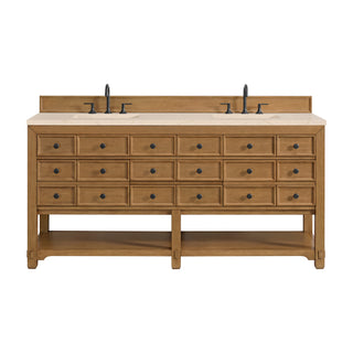 72 Inch Malibu Freestanding Vanity in Amber Birch / Eternal Marfil Top