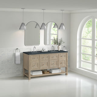 60 Inch Breckenridge Freestanding Vanity in Whitewashed Oak / Charcoal Soapstone Top