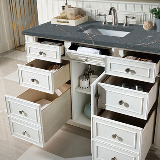 48 Inch Bristol Freestanding Vanity in Bright White / Parisien Bleu Top
