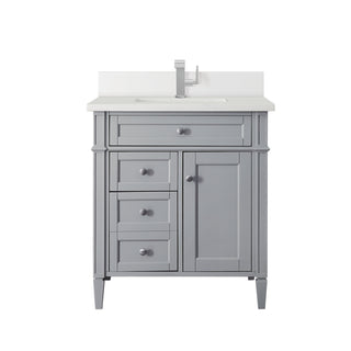 30 Inch Brittany Freestanding Vanity in Urban Gray / White Zeus Top