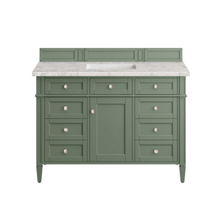 48 Inch Brittany Freestanding Vanity in Smokey Celadon / Eternal Jasmine Pearl Top
