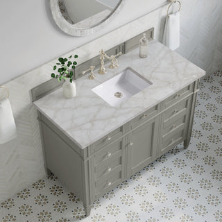 48 Inch Brittany Freestanding Vanity in Urban Gray / Victorian Silver Top