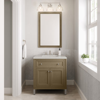 30 Inch Chicago Freestanding Vanity in Walnut Whisper / Lime Delight Top