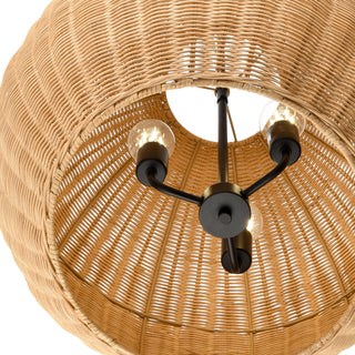 Elise 22" Wide 3-Light Pendant - Matte Black