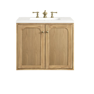 30 Inch Laurent Dual Mount Vanity in Light Natural Oak / White Zeus Top