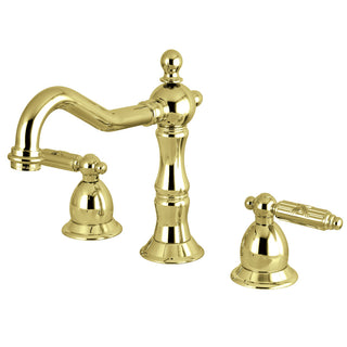 Heritage Widespread Bathroom Faucet in Polished Brass