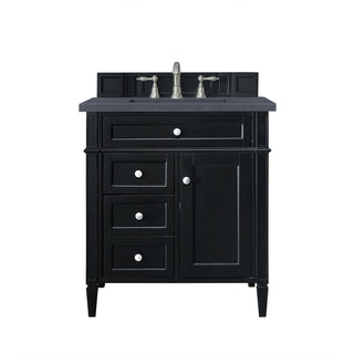 30 Inch Brittany Freestanding Vanity in Black Onyx / Charcoal Soapstone Top