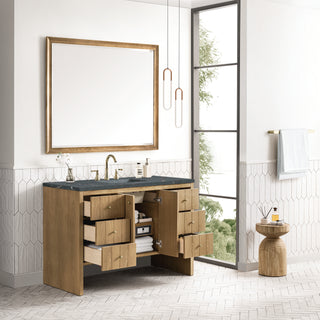 48 Inch Hudson Freestanding Vanity in Light Natural Oak / Parisien Bleu Top