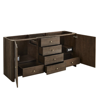 72 Inch Gracyn Freestanding Vanity in Sable / Victorian Silver Top