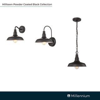 1-Light Outdoor Hanging Lantern Powder Coated Black
