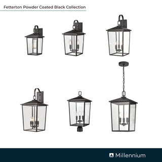 Fetterton 2-Light Outdoor Wall Sconce Powder Coated Black