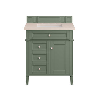 30 Inch Brittany Freestanding Vanity in Smokey Celadon / Eternal Marfil Top