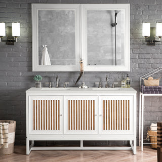 60 Inch Athens Dual Mount Vanity in Glossy White / Lime Delight Top