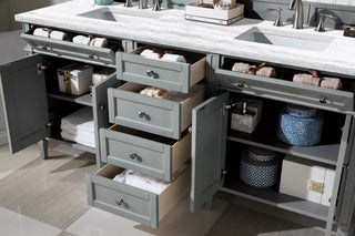 72 Inch Brittany Freestanding Vanity in Urban Gray / Arctic Fall Solid Surface Top
