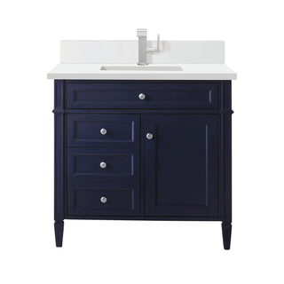 36 Inch Brittany Freestanding Vanity in Victory Blue / White Zeus Top