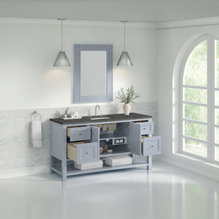 60 Inch Breckenridge Freestanding Vanity in Serenity Blue / Parisien Bleu Top