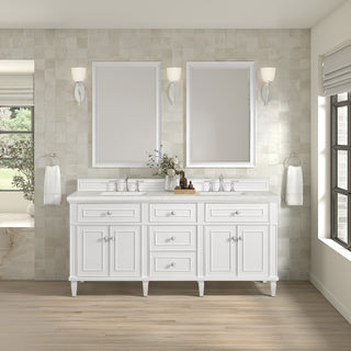 72 Inch Lorelai Freestanding Vanity in Bright White / Lime Delight Top