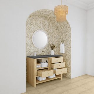 48 Inch Marigot Freestanding Vanity in Sunwashed Oak / Charcoal Soapstone Top