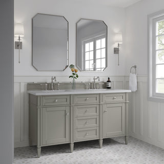 60 Inch Brittany Freestanding Vanity in Urban Gray / White Zeus Top