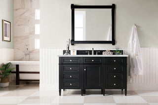 60 Inch Brittany Freestanding Vanity in Black Onyx / Ethereal Noctis Top
