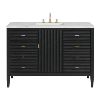 48 Inch Myrrin Freestanding Vanity in Carbon Oak / Ethereal Noctis Top