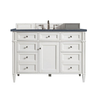 48 Inch Brittany Freestanding Vanity in Bright White / Charcoal Soapstone Top