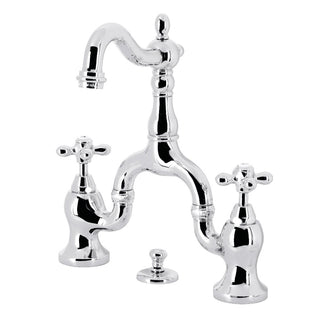 English Country Bridge Bathroom Faucet in Polished Chrome