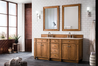 72 Inch Bristol Freestanding Vanity in Saddle Brown / Eternal Marfil Top
