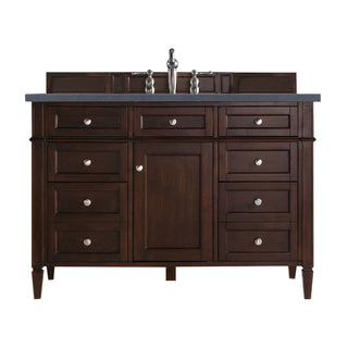 48 Inch Brittany Freestanding Vanity in Burnished Mahogany / Charcoal Soapstone Top