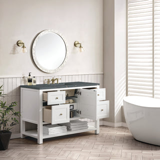 48 Inch Breckenridge Freestanding Vanity in Bright White / Parisien Bleu Top