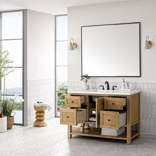 48 Inch Breckenridge Freestanding Vanity in Light Natural Oak / White Zeus Top