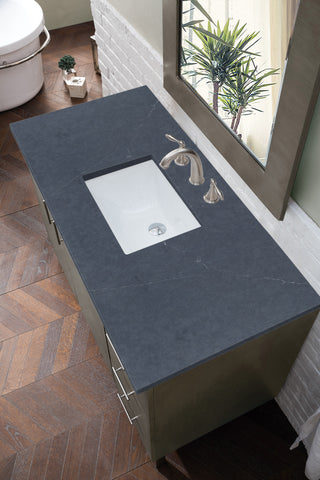 48 Inch Metropolitan Dual Mount Vanity in Silver Oak / Charcoal Soapstone Top