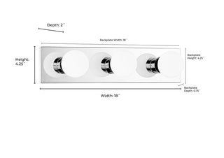 Bellisse 18" Wide 3-Light Bath Bar