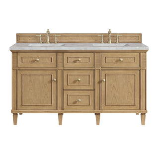 60 Inch Lorelai Freestanding Vanity in Light Natural Oak / Victorian Silver Top