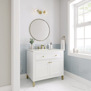 36 Inch Chicago Freestanding Vanity in Glossy White / Lime Delight Top