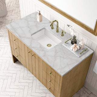 48 Inch Hudson Freestanding Vanity in Light Natural Oak / Victorian Silver Top