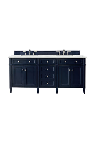 72 Inch Brittany Freestanding Vanity in Victory Blue / Ethereal Noctis Top