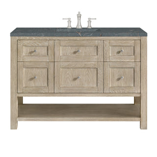 48 Inch Breckenridge Freestanding Vanity in Whitewashed Oak / Parisien Bleu Top
