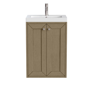 19.75 Inch Chianti Floating Vanity in Walnut Whisper / White Glossy Top