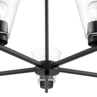 Strayhan 24" 5-Light Chandelier - Matte Black
