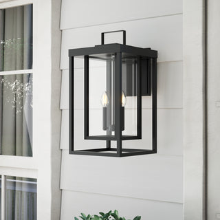 McDonough 22.25" High 2-Light Outdoor Wall Lantern - Powder Coated Black