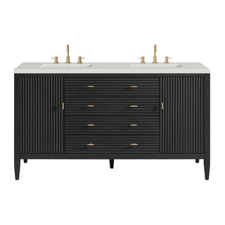 60 Inch Myrrin Freestanding Vanity in Carbon Oak / Lime Delight Top
