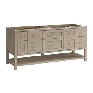 72 Inch Breckenridge Freestanding Vanity in Whitewashed Oak / Eternal Jasmine Pearl Top