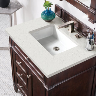 30 Inch Brittany Freestanding Vanity in Burnished Mahogany / Lime Delight Top