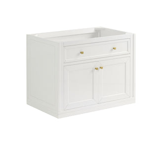 36 Inch Chicago Freestanding Vanity in Glossy White / Parisien Bleu Top